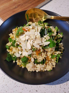 Spiced Carrot Pickle Cous Cous Salad