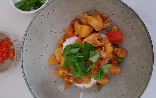 Tomato Kasoundi Chicken Curry
