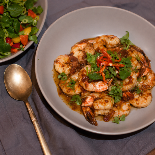 Hot Sour Sweet and Salty Prawns