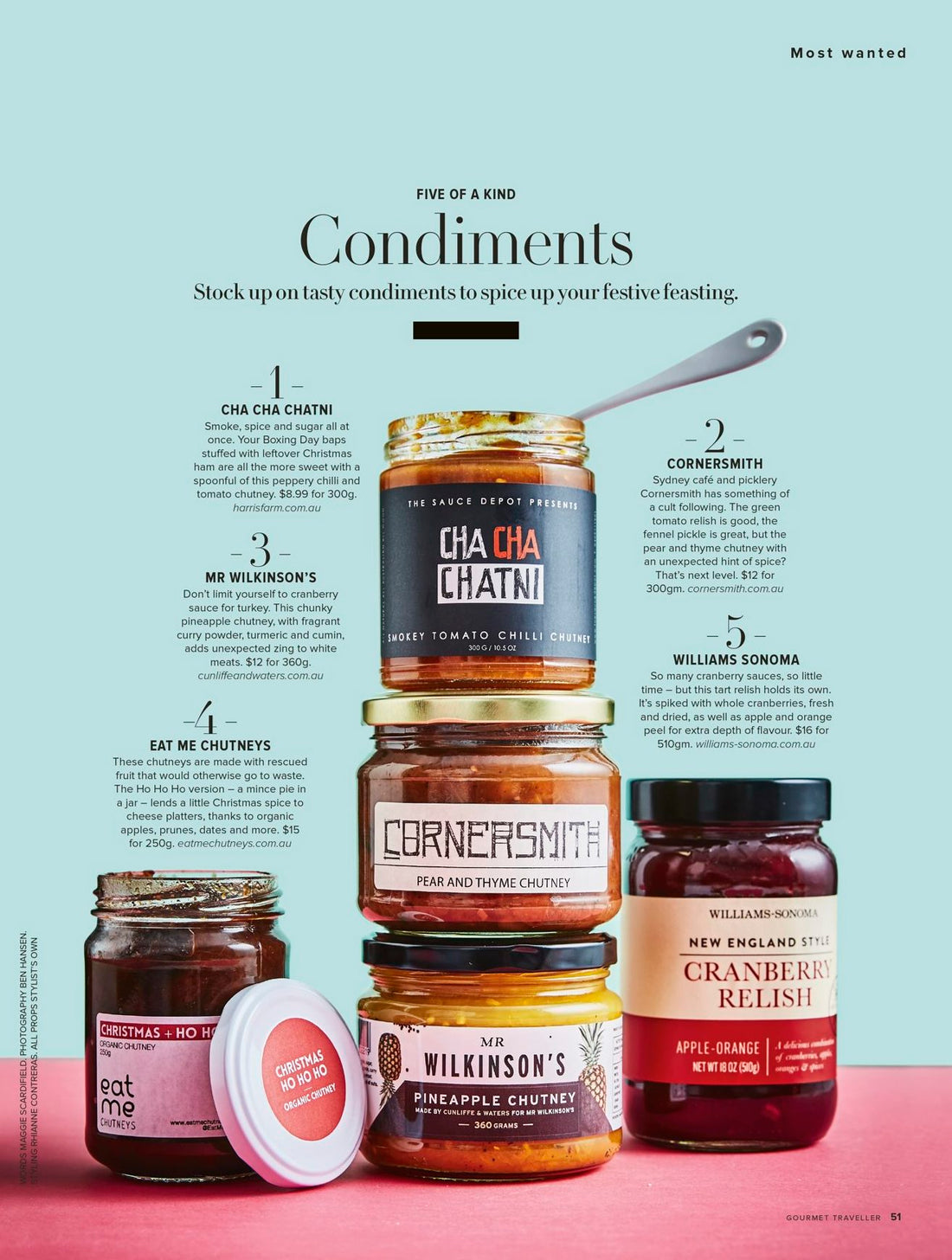 Product Featured in December Issue - Gourmet Traveller
