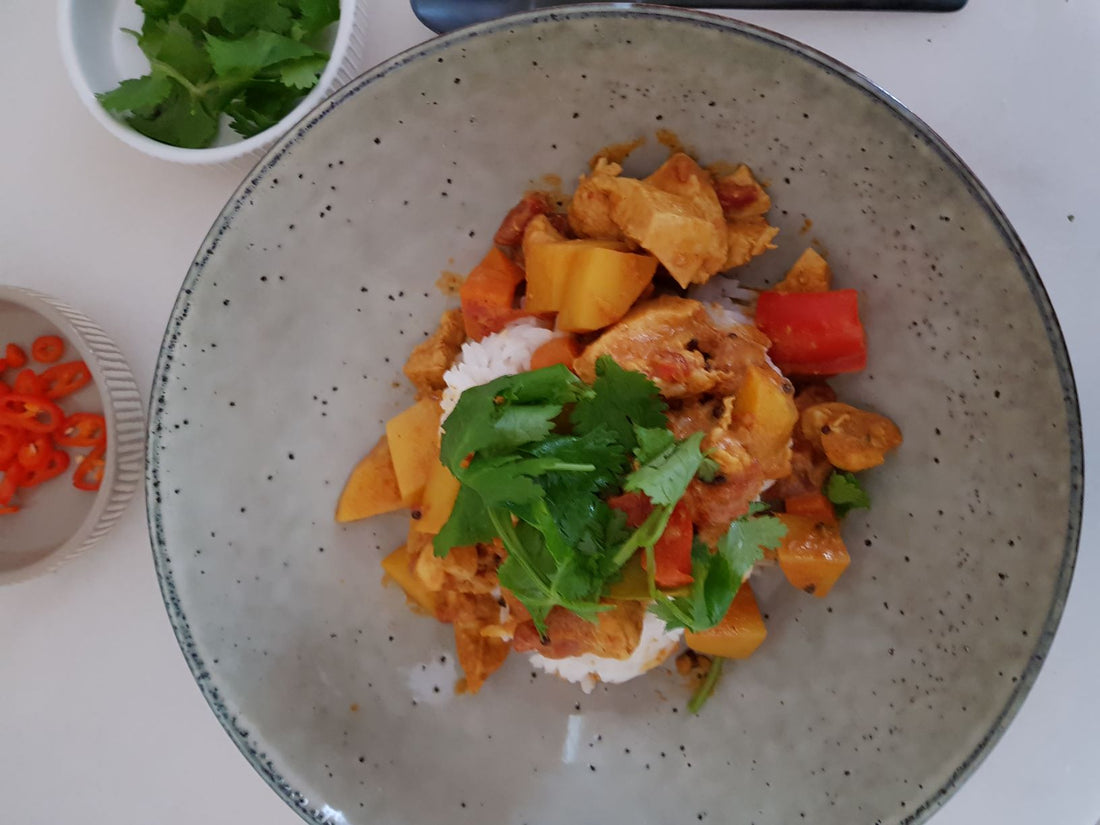 Tomato Kasoundi Chicken Curry